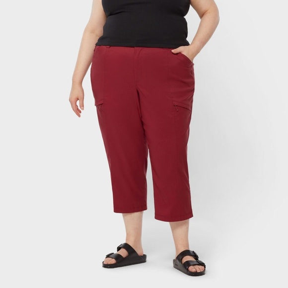 Duluth Trading Company Women's Plus Dry on the Fly Capris Rouge Red - Size 16 - Picture 1 of 10